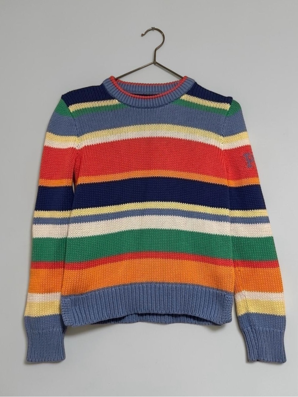 Polo Ralph Lauren Striped Cotton Crewneck Sweater Girls Medium
